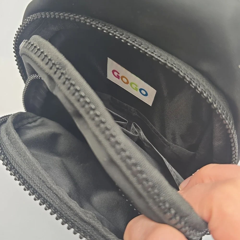 Gogo Black Nylon Sling‎ Bag Mini Backpack Crossbody Travel Utility Pouch